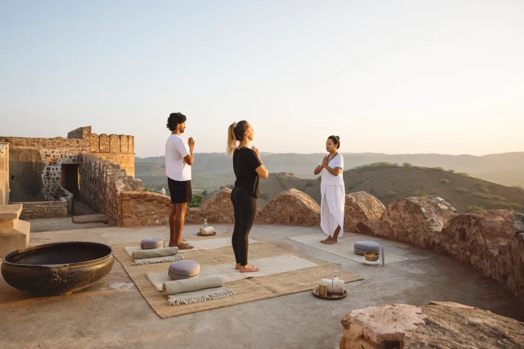 yoga class outside