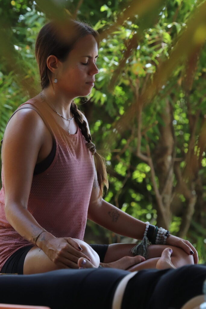 woman practicing breathwork