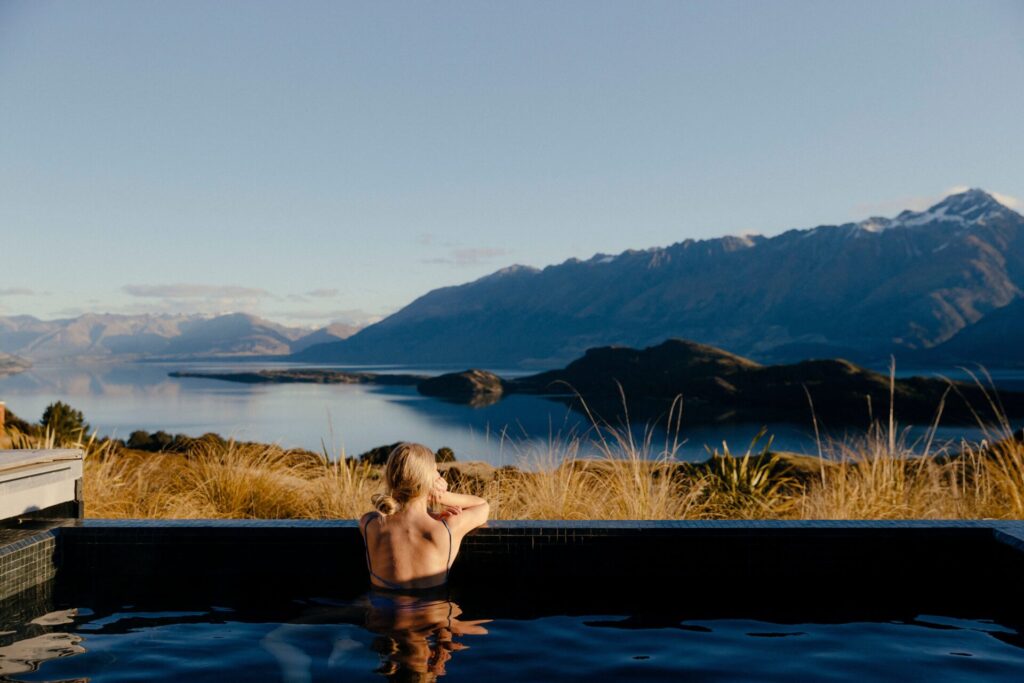 pool and mountain view at aro ha