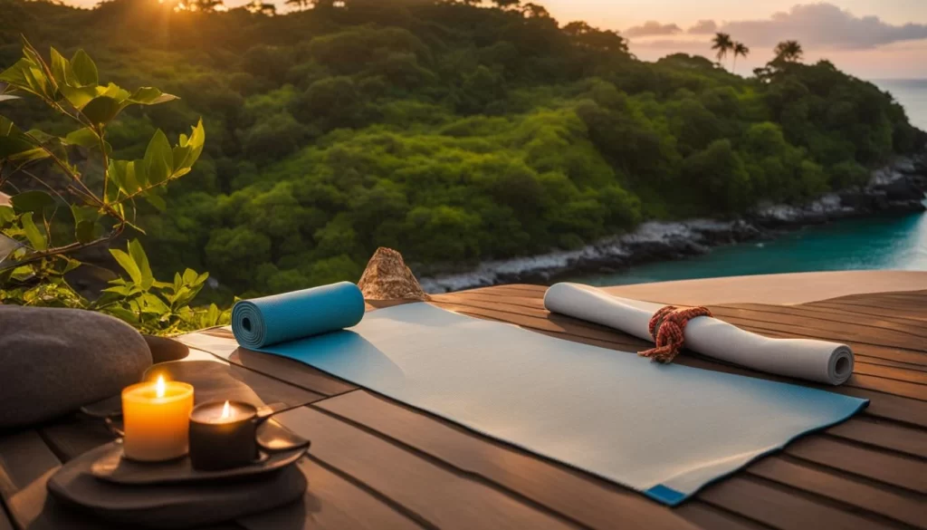 yoga mat and candles